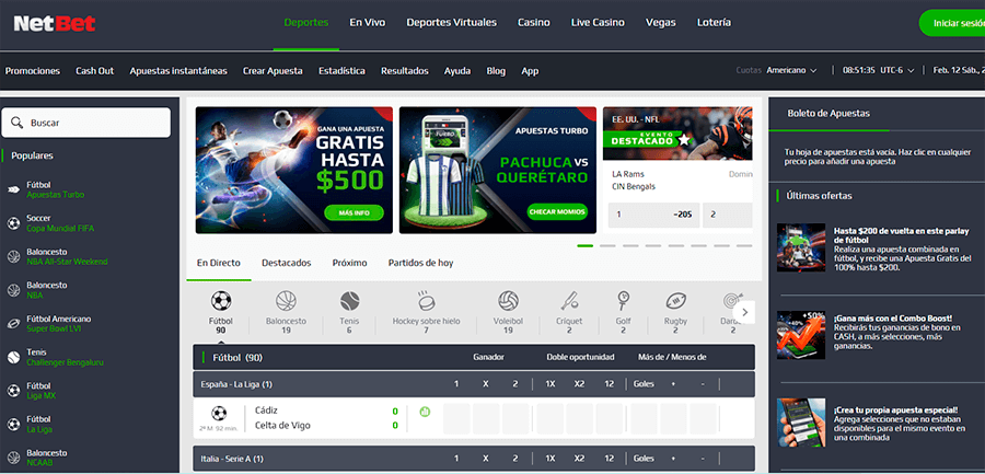 Oferta de apuestas deportivas en Netbet Sport México