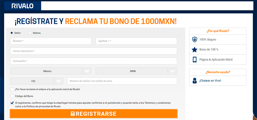 Como registrar en Rivalo México